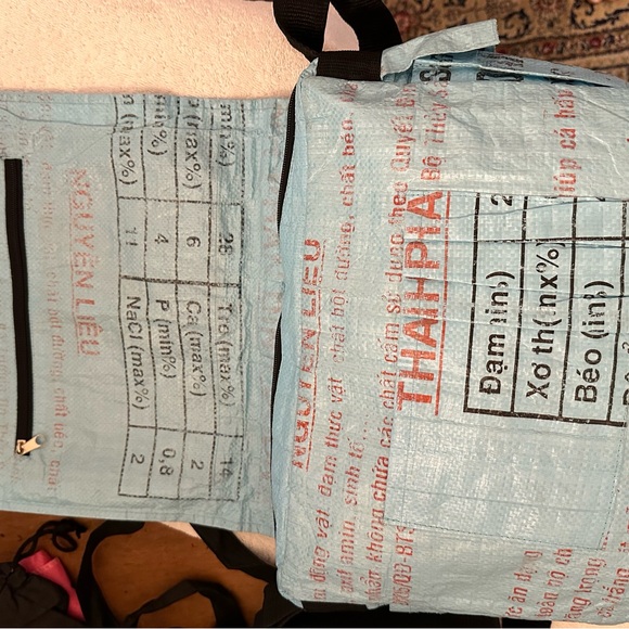 Vintage Gecko Traders Recycled Rice Bag School Bag - Picture 4 of 6